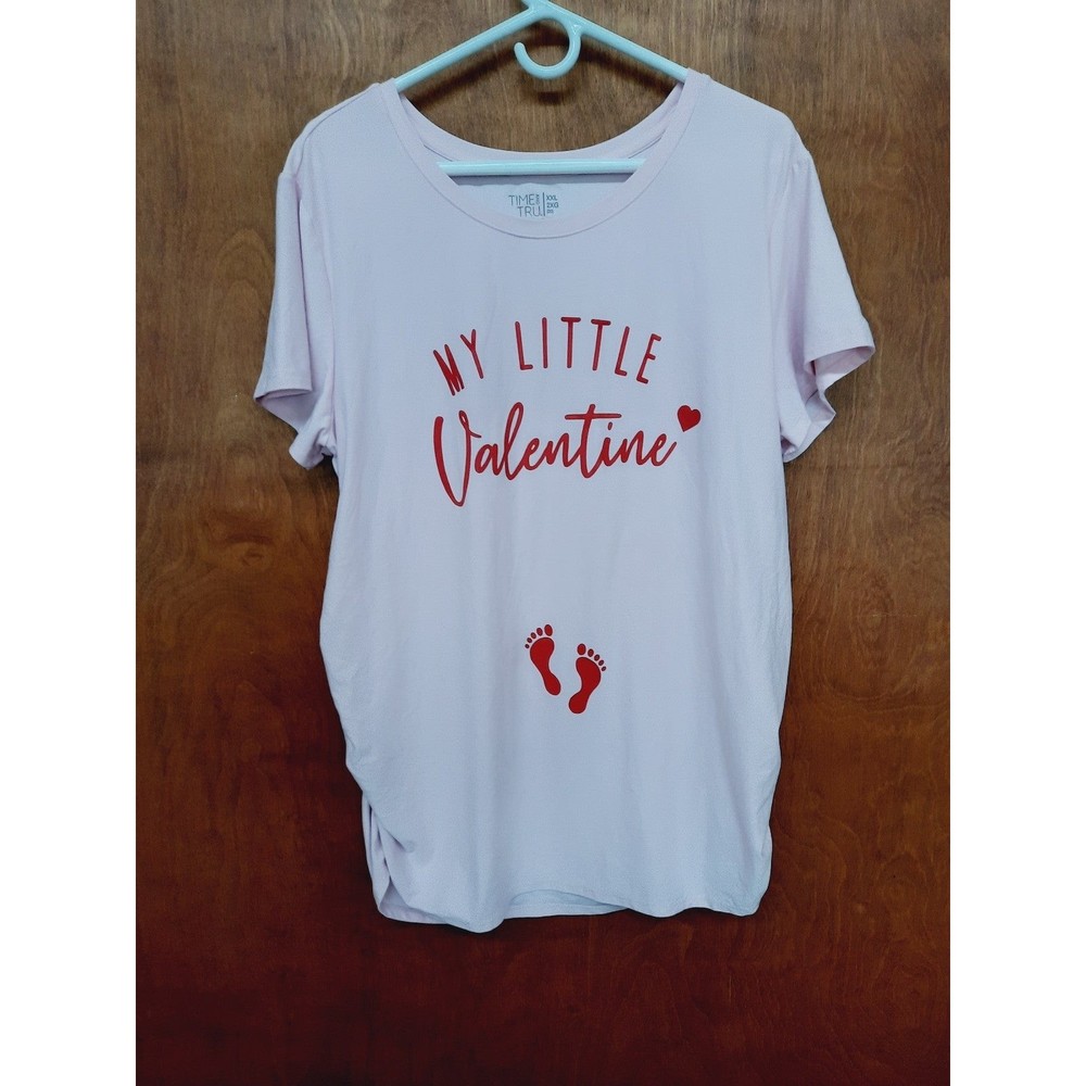 Time & Tru Pink Valentine Maternity Shirt - Size XXL